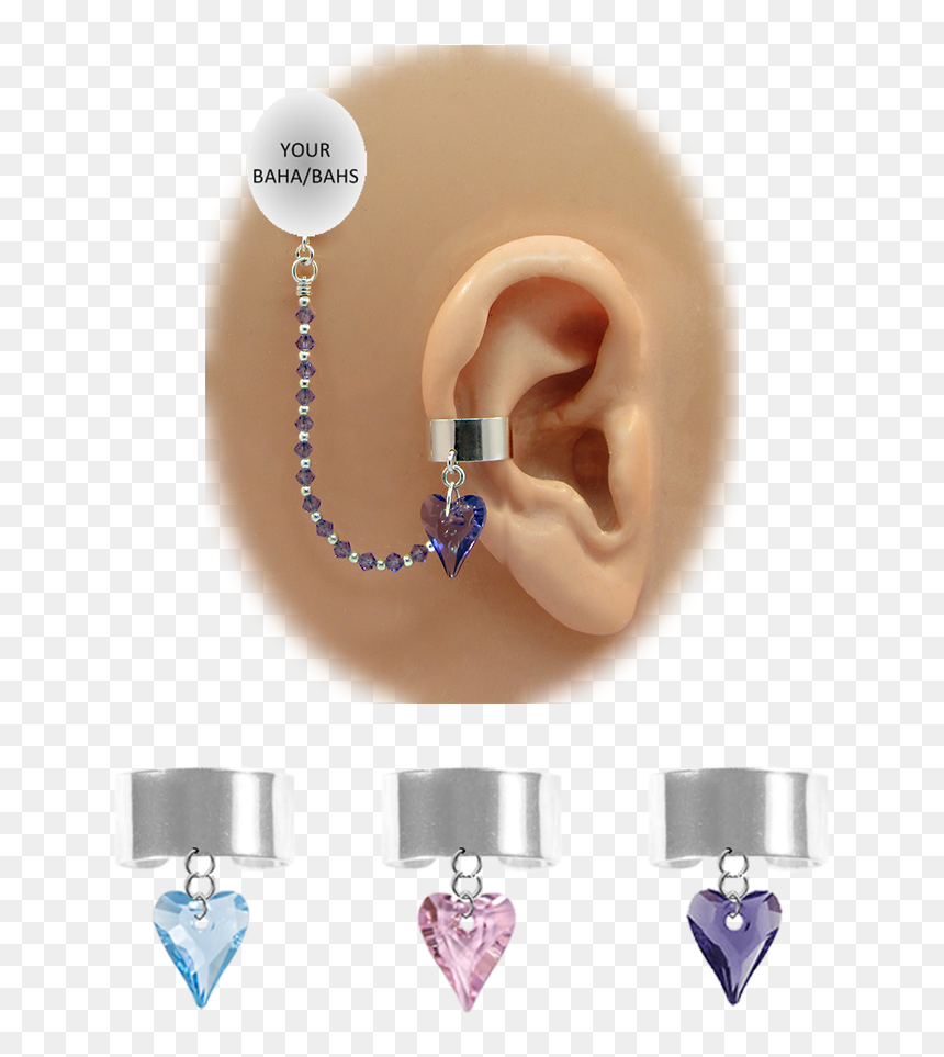 Ear Cuff, HD Png Download - crystal heart png