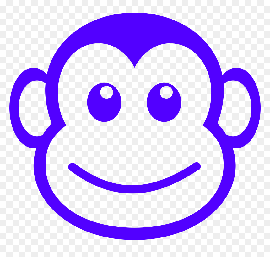 Monkey Face Clipart Black And White, HD Png Download - funny face png