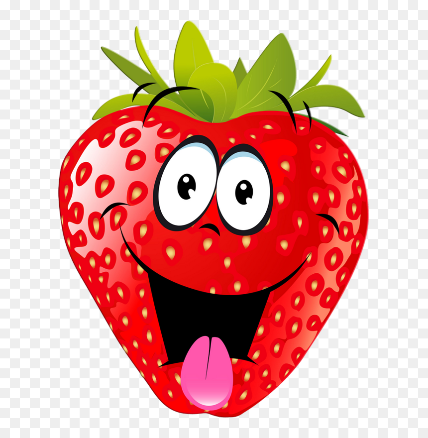 Cartoon Strawberry, HD Png Download - funny face png