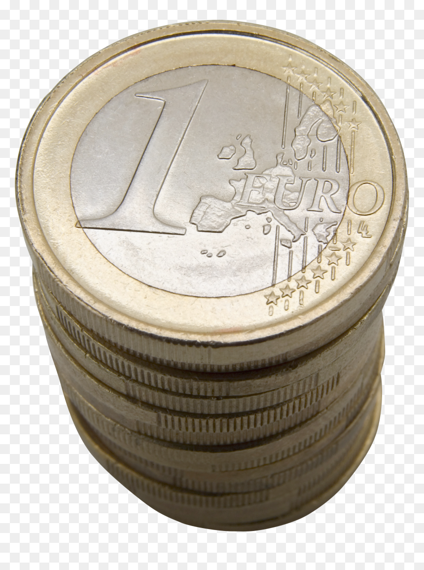 Stack Of Euro Coins, HD Png Download - stack of money png
