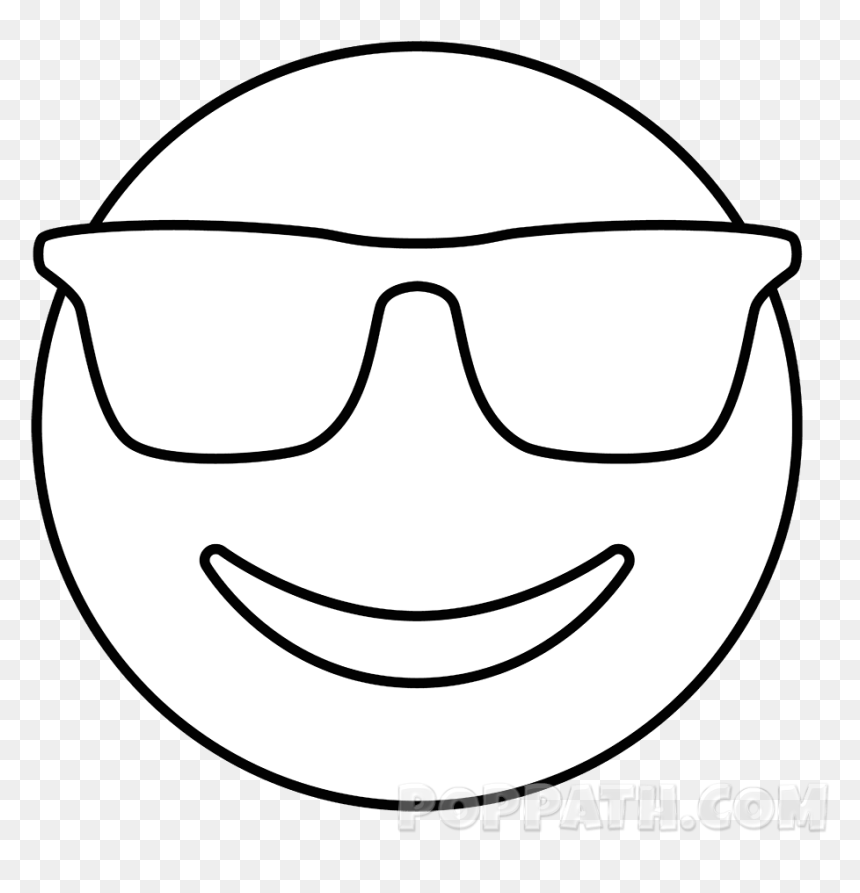 Emoji With Glasses Black And White, HD Png Download - devil emoji png