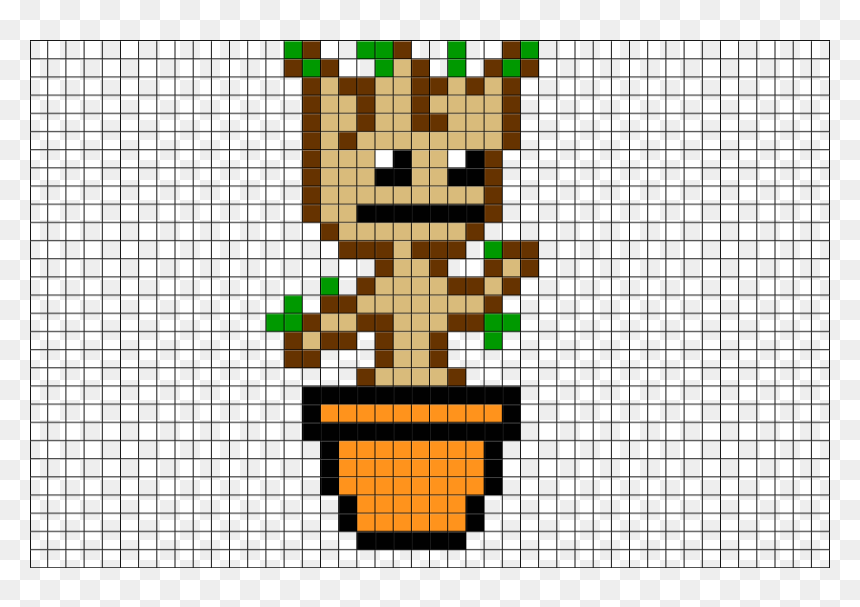 Baby Groot Pixel Art, HD Png Download - groot png