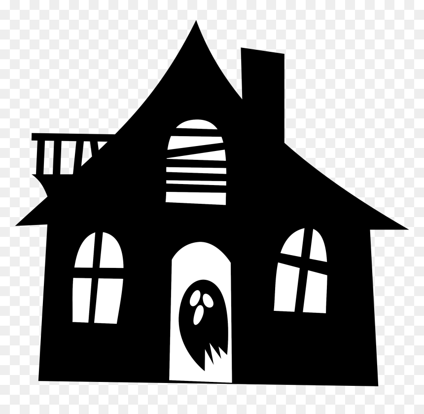 Haunted House Silhouette Png, Transparent Png - scary png