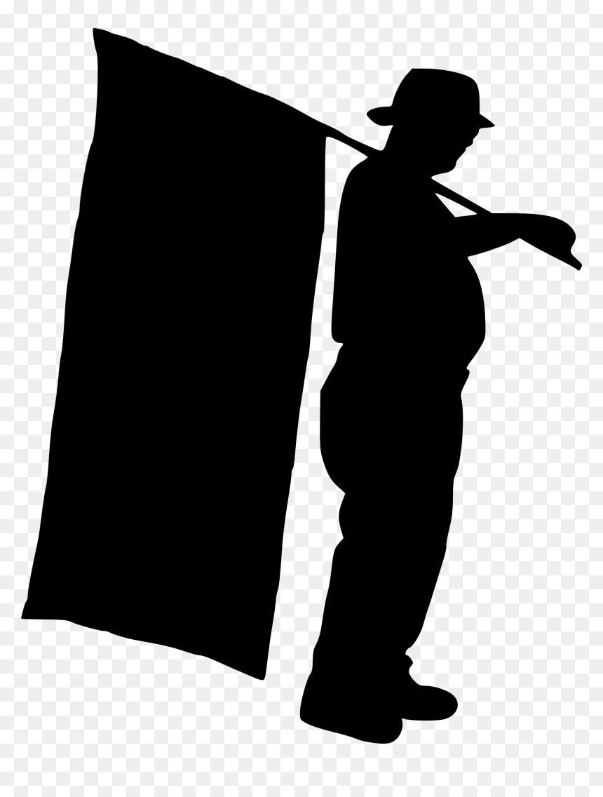Black Silhouette Flag Transparent, HD Png Download - people standing png