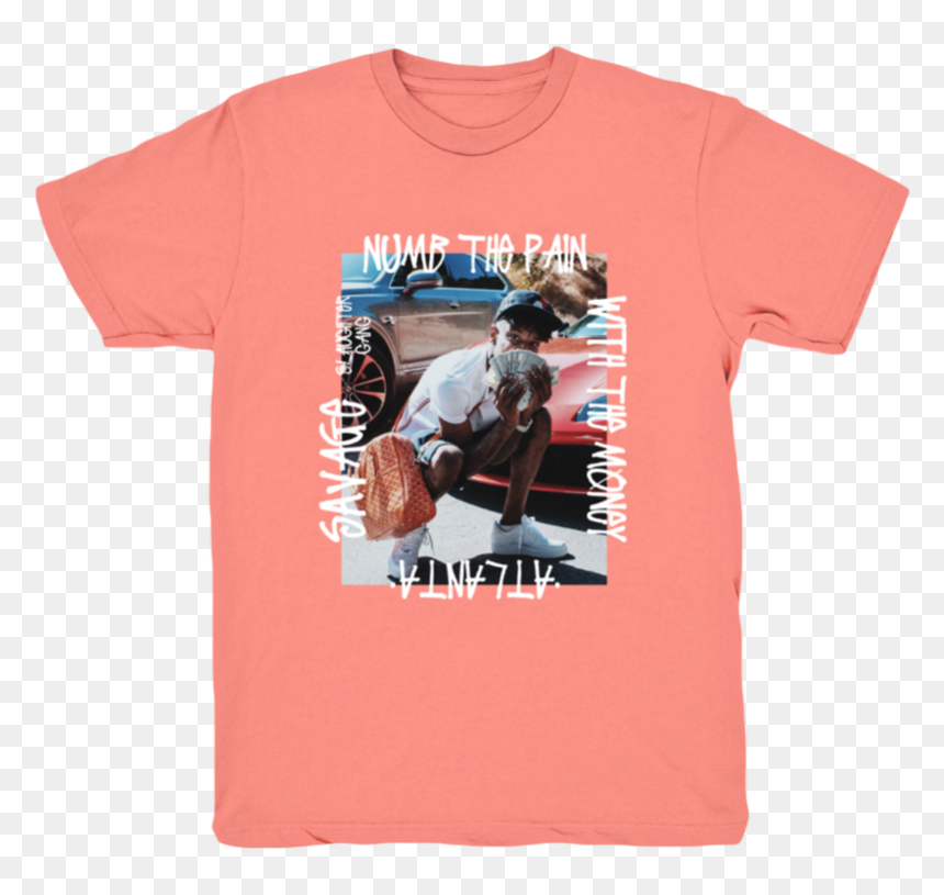 Numb The Pain Peach Tee - Active Shirt, HD Png Download - 21 savage knife png