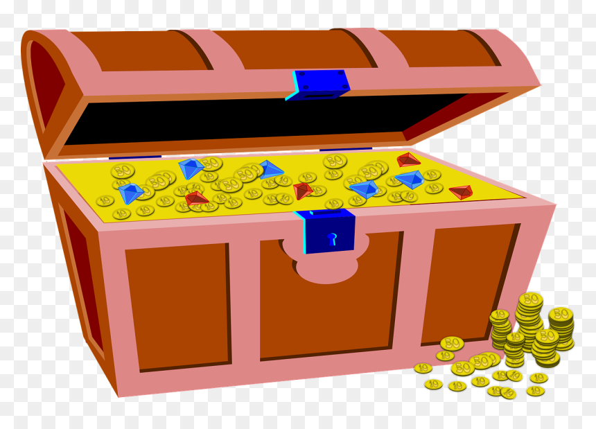 Treasure Chest Clip Art, HD Png Download - pirate treasure png
