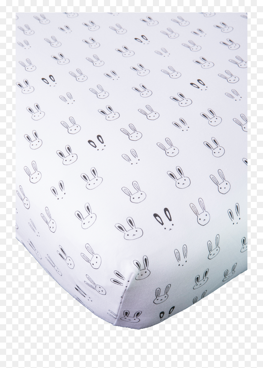 Black And White Bunny Crib Sheet Baby Noomie Pima Cotton - Platter, HD Png Download - white bunny png