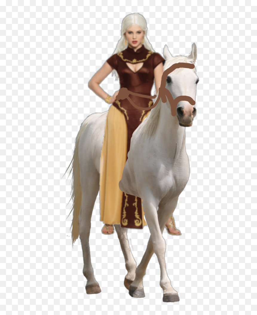 An Hot Barbarian Babe Riding Her Beautiful White Steed - Transparent Background White Horse Png, Png Download - babe png
