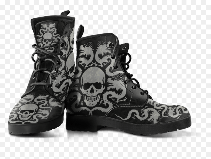 Dragon Skull Boots Ii - Ankle Rain Boots Sugar Skulls, HD Png Download - dragon skull png