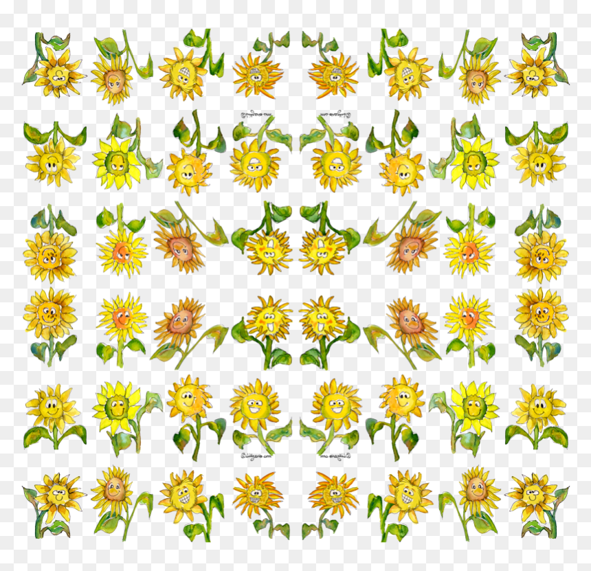 Cartoon Wallpaper Lillyarts Spoonflower Drawing Sunflowers - Cartoon, HD Png Download - sunflower drawing png