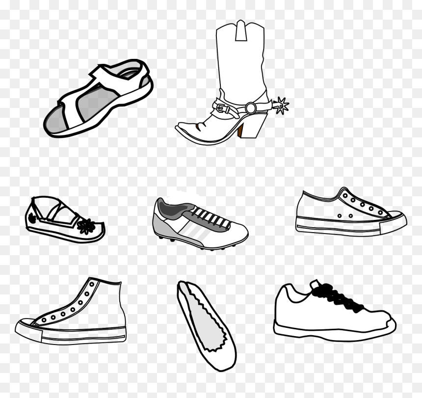 Footwear Shoes Sneakers Free Photo - Shoe Outlines, HD Png Download - cowgirl boots png