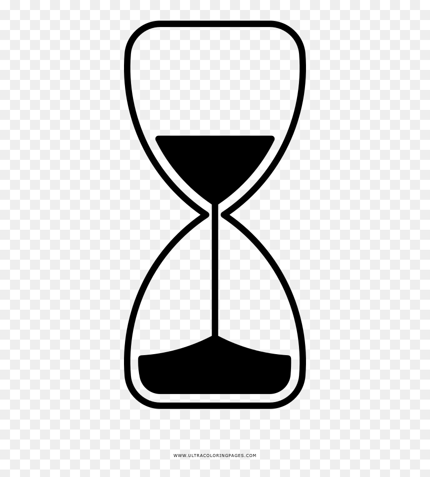 Hourglass Coloring Page - Desenho De Ampulheta Png, Transparent Png - hourglass clipart png