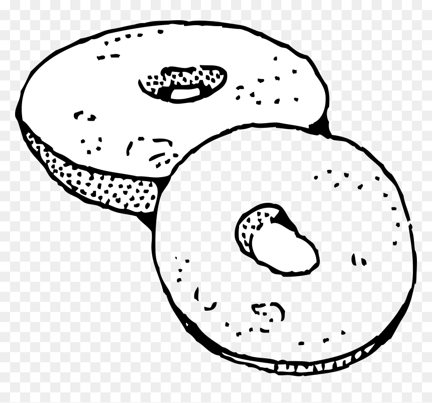 Bagel Black And White, HD Png Download - no food png