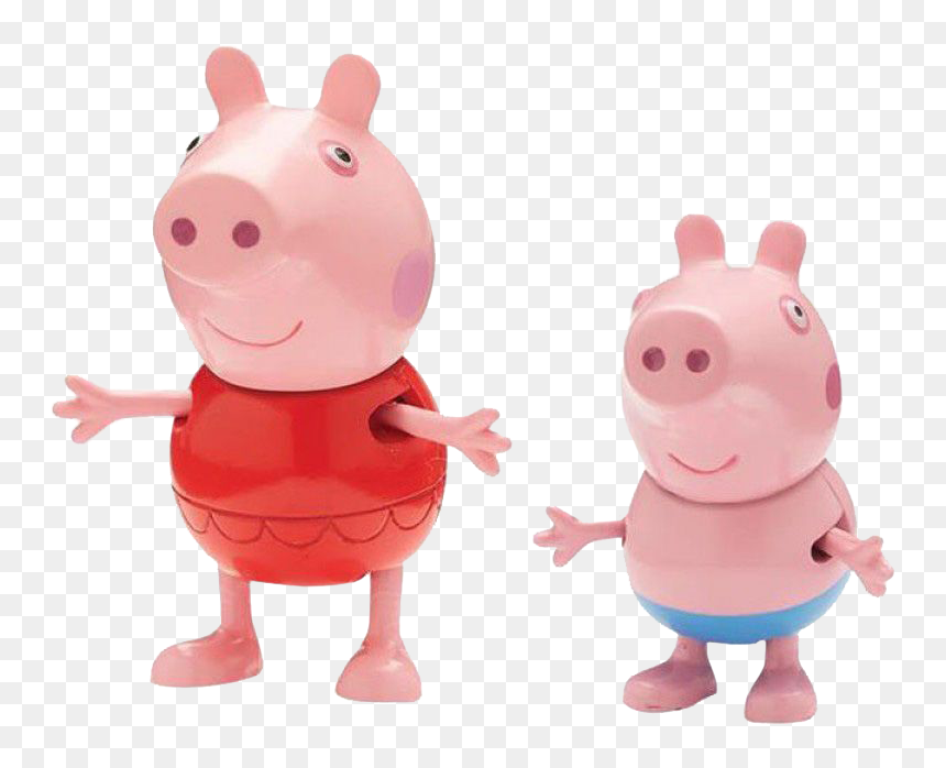 Peppa And George In Swimsuits 2” Action Figure 2-pack - Peppa Pig Figure Transparent, HD Png Download - george pig png