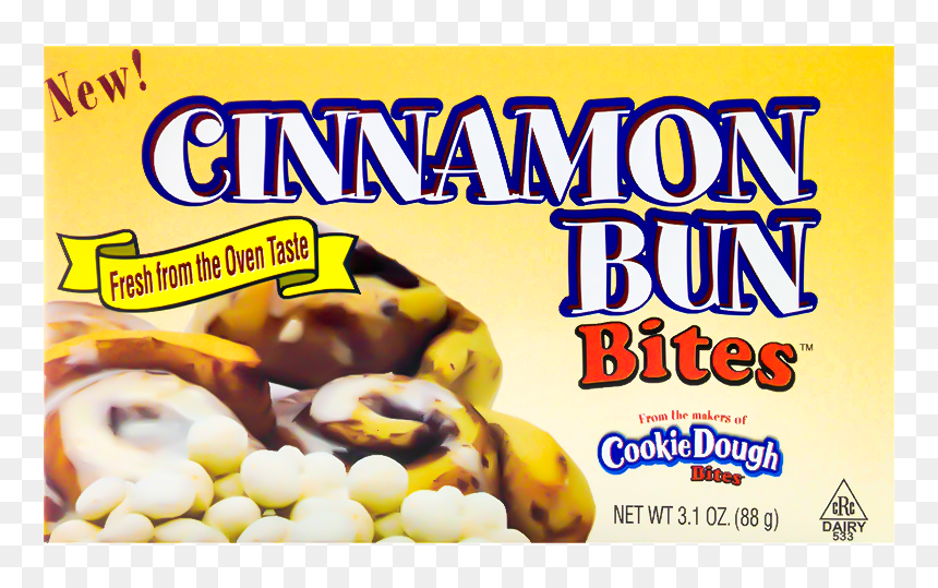 Cinnamon Bun Bites 88g Front - Cookie Dough, HD Png Download - cinnamon bun png