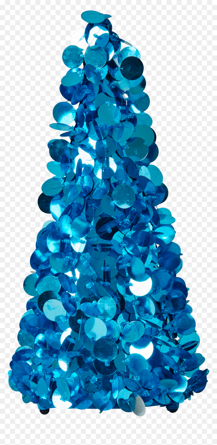 Sequins Cone Christmas Tree, HD Png Download - blue christmas tree png