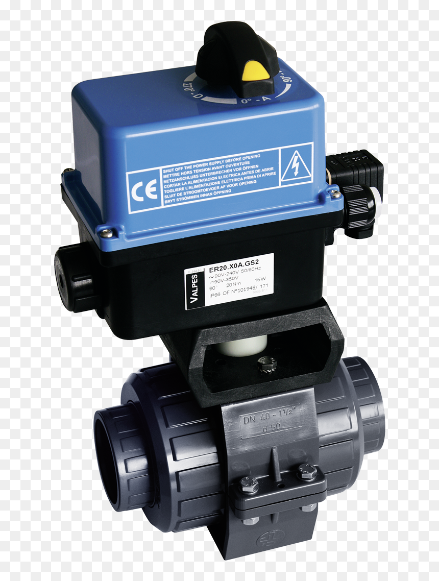 Praher 2 Way Ball Valve S4 With Valpes Actuator, Grey, - Pump, HD Png Download - electric ball png