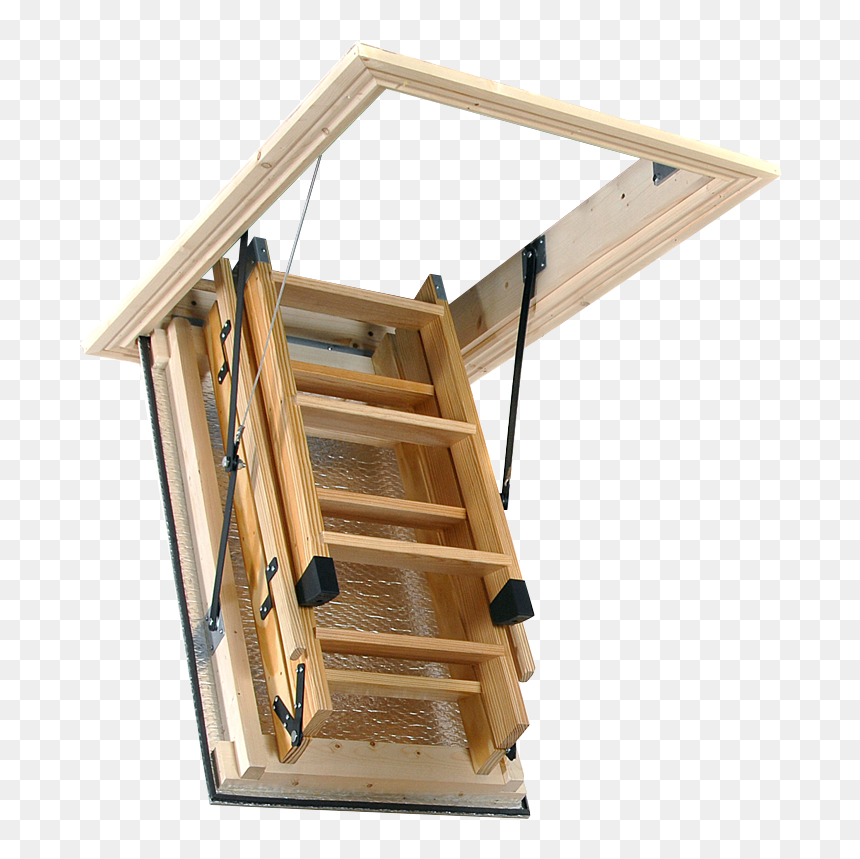 Foldable Staircase For Attic, HD Png Download - wooden ladder png