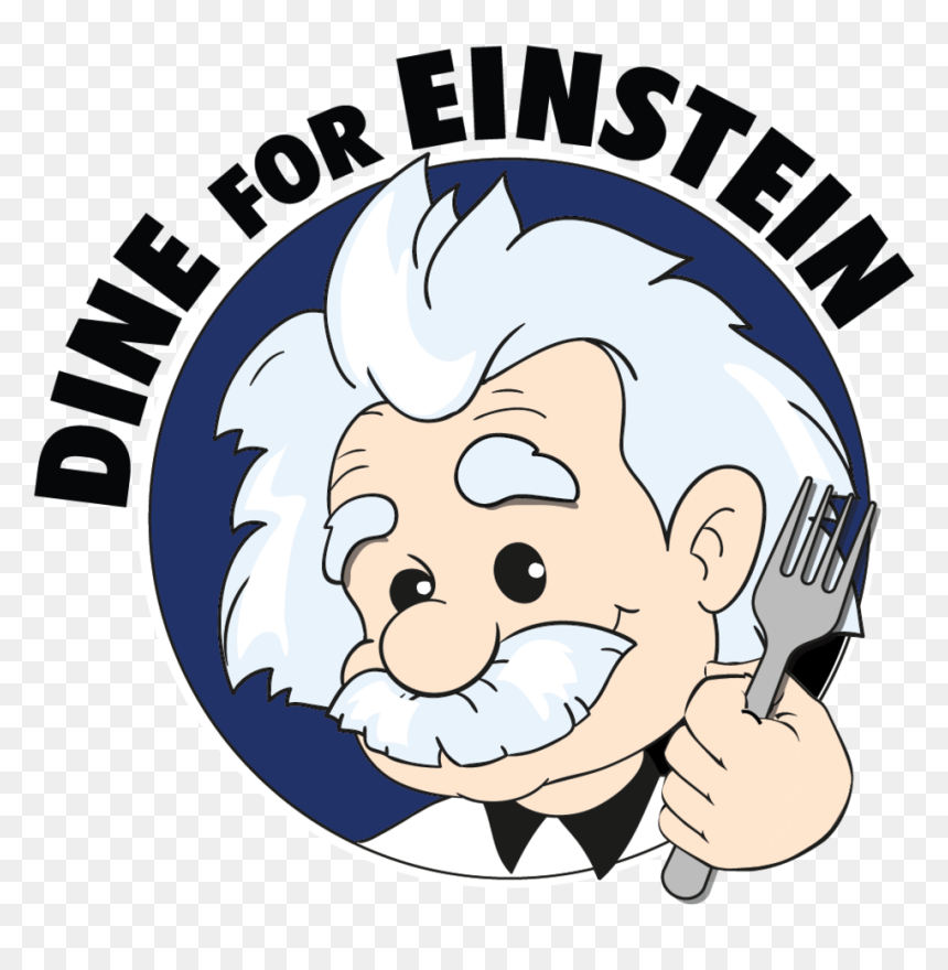 Dine For Einstein 08 2018 Updated Color - Cartoon, HD Png Download - einstein hair png