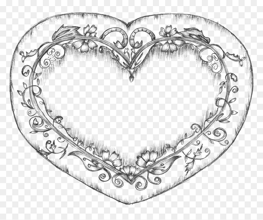 Clip Royalty Free With Hands Drawing At Getdrawings, HD Png Download - heart drawings png
