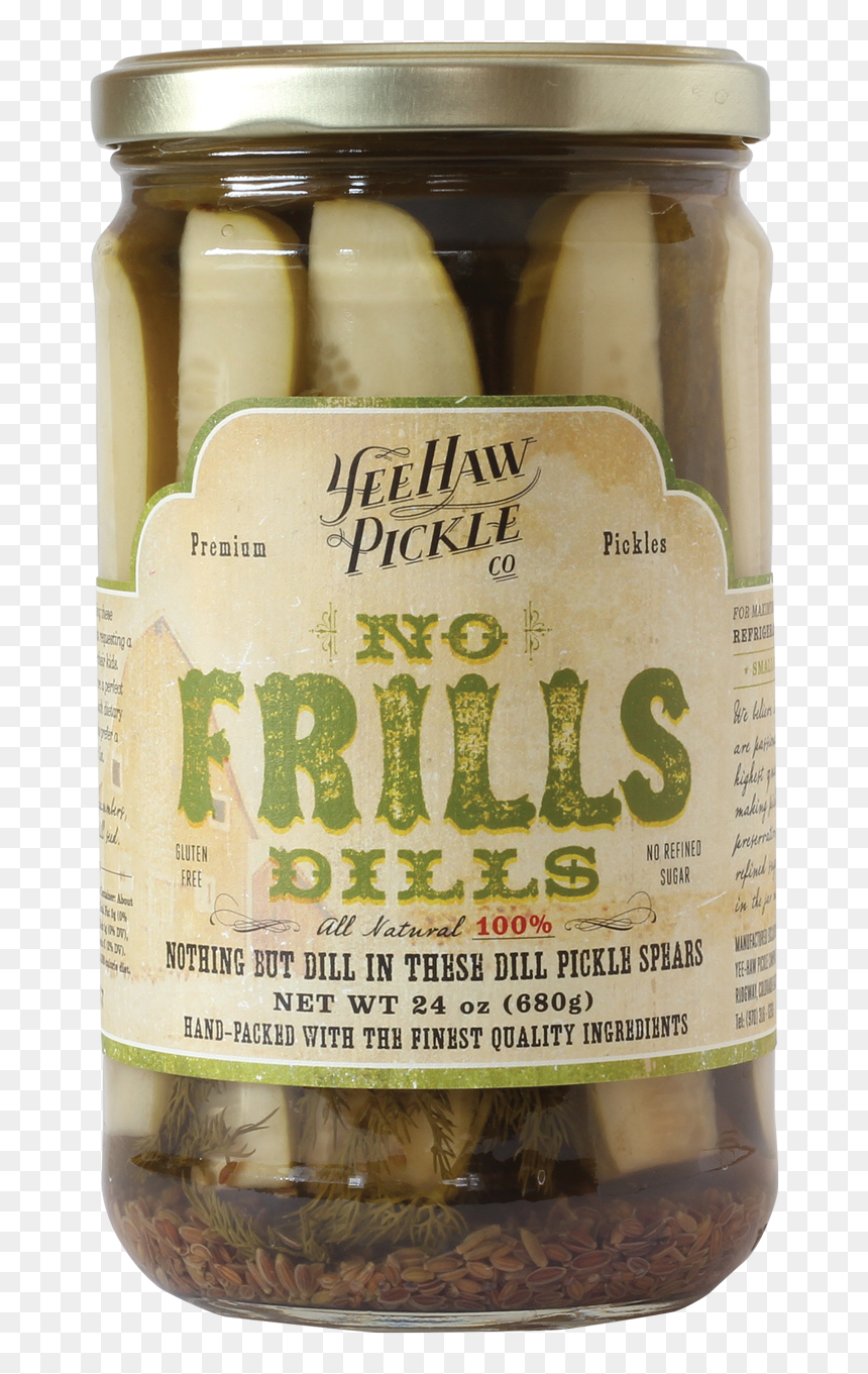 Yeehaw Pickles No Frills Dills 24 Oz, HD Png Download - pickle jar png