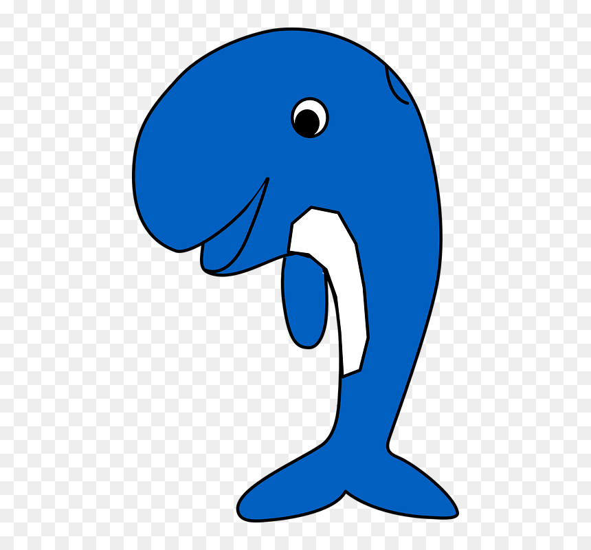 Clipart Of Blue Whale, HD Png Download - dolphin jumping png