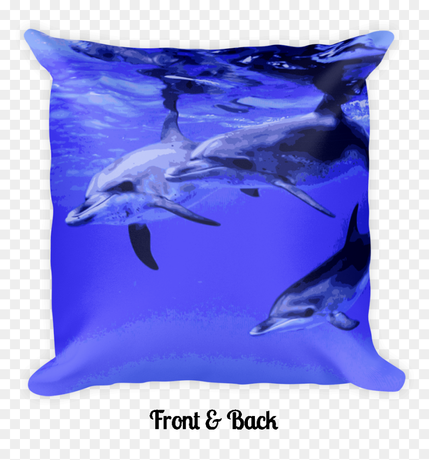 Dolphin Swim Hawaii Square Pillow - Cushion, HD Png Download - dolphin jumping png