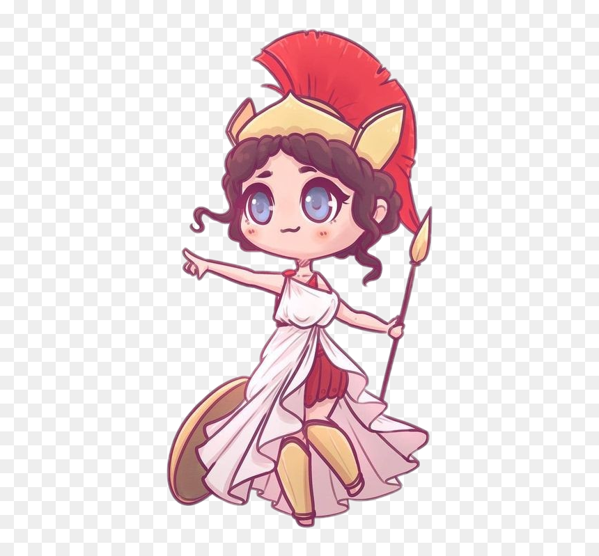 #freetoedit #cute #kawaii #chibi #girl #god #goddess - Cute Athena Clipart, HD Png Download - chibi girl png
