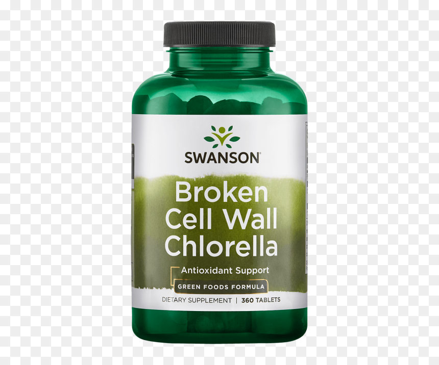 Swanson Broken Cell Wall Chlorella 500 Mg 360 Tabs - Chlorella Swanson, HD Png Download - cell wall png