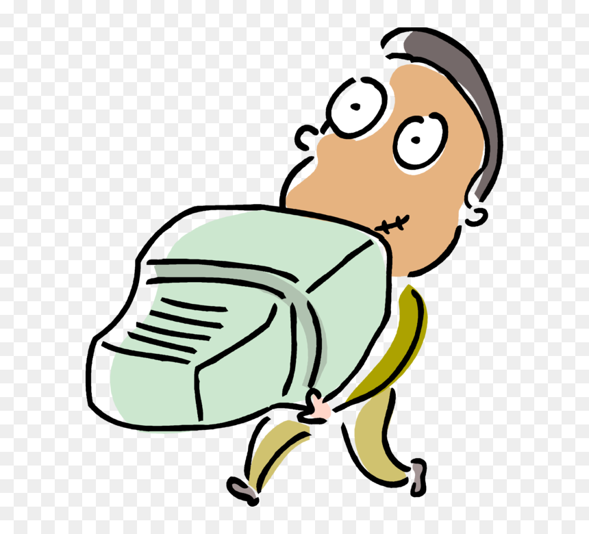 Vector Illustration Of Businessman Carries Old Computer, HD Png Download - old computer monitor png