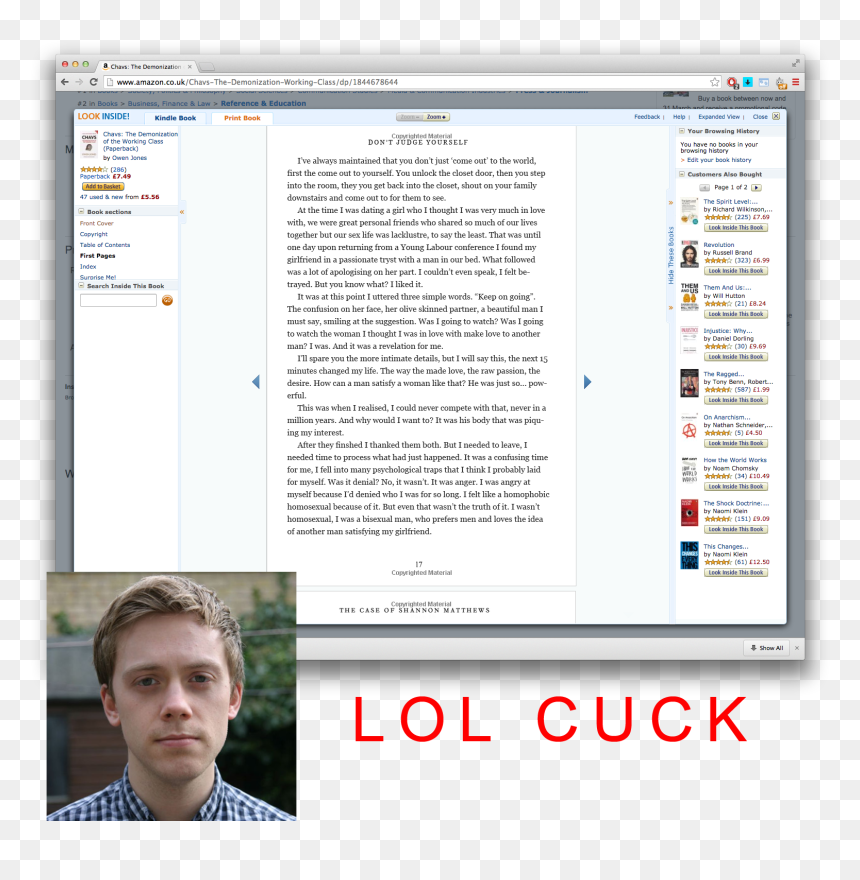 Owen Jones Chavs, HD Png Download - owen wilson png
