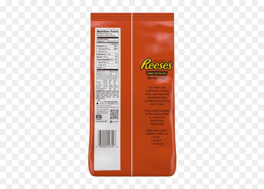 Peanut Butter Cups Miniatures Nutrition, HD Png Download - 40 oz png