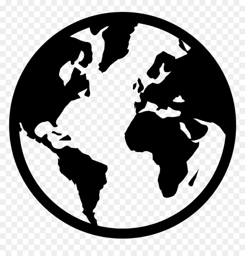 Map Of Whole World Black And White, HD Png Download - los angeles silhouette png