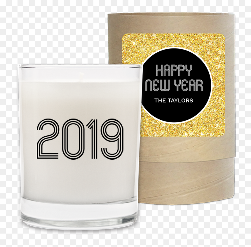 New Year 2019 Personalized Candle - Pint Glass, HD Png Download - happy new year gold png