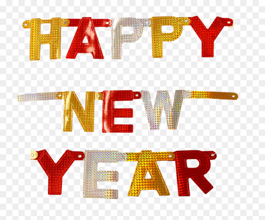 Buchstaben Girlande Silvester, HD Png Download - happy new year gold png