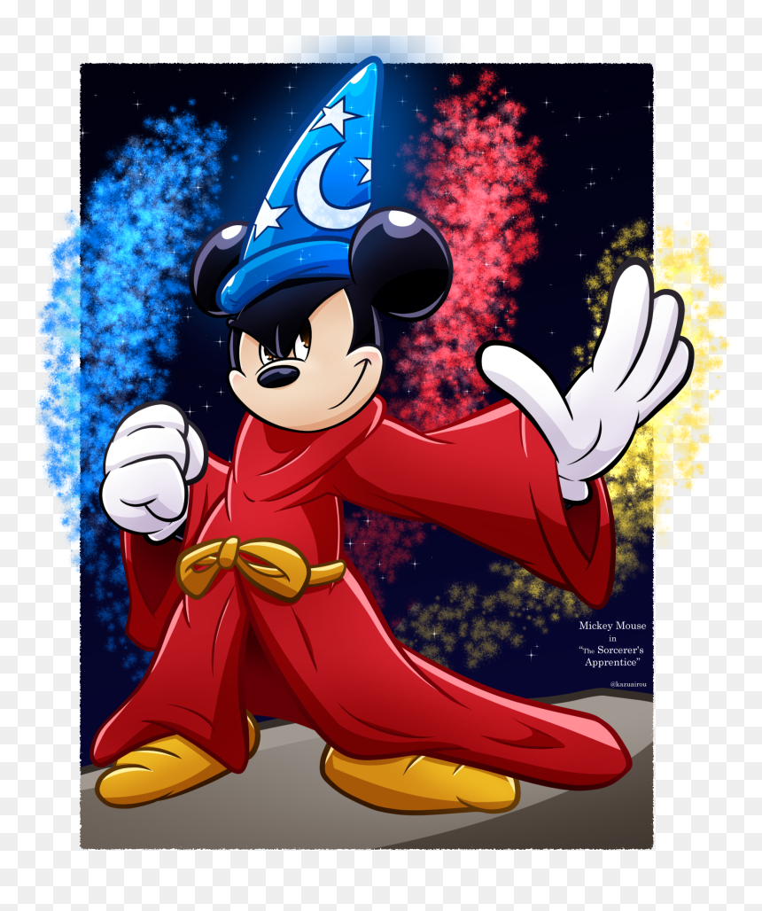 Sorcerer Mickey - Cartoon, HD Png Download - sorcerer mickey png
