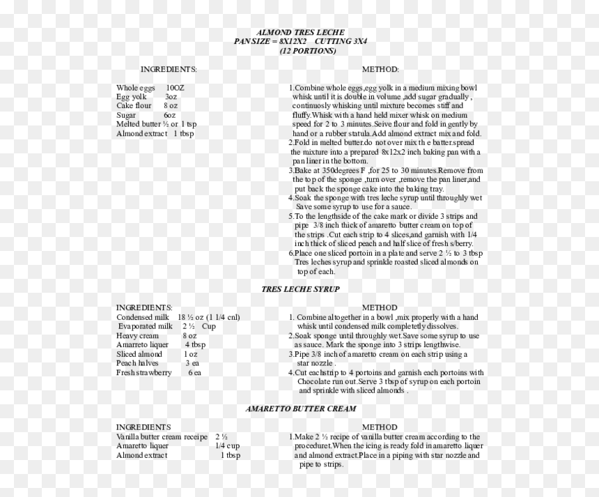 Document, HD Png Download - tres leches png