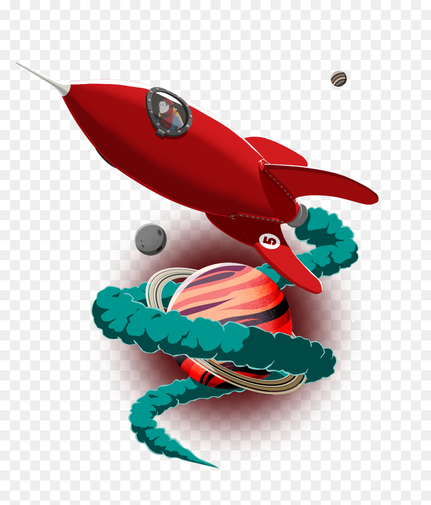 Rocket Five In Space - Illustration, HD Png Download - rocket smoke png