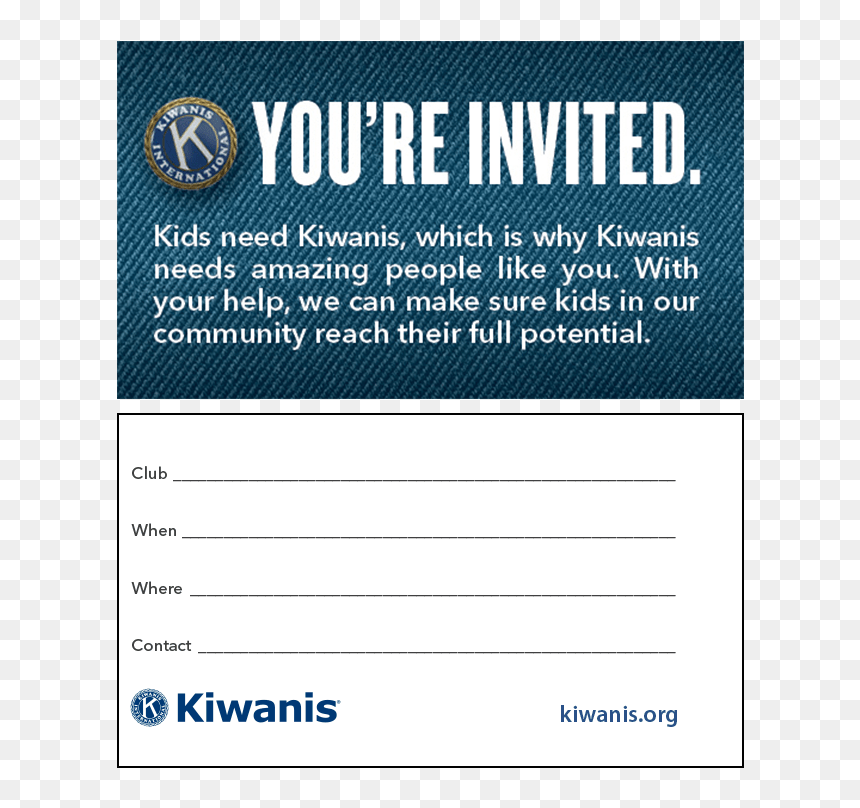 Guest Invitation Cards Set 60 Image - Kiwanis Business Cards, HD Png Download - your invited png