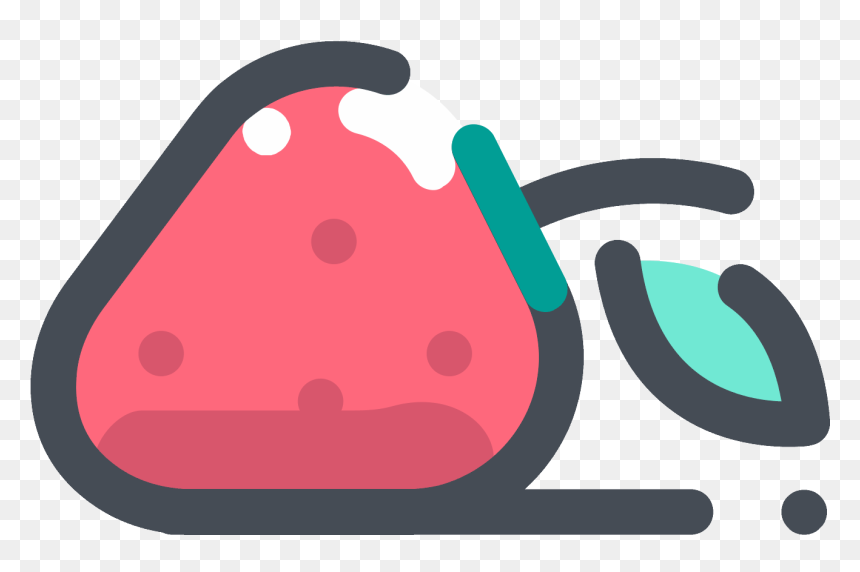 Emoji Clipart Strawberry - Strawberry Icon Flat, HD Png Download - strawberry emoji png
