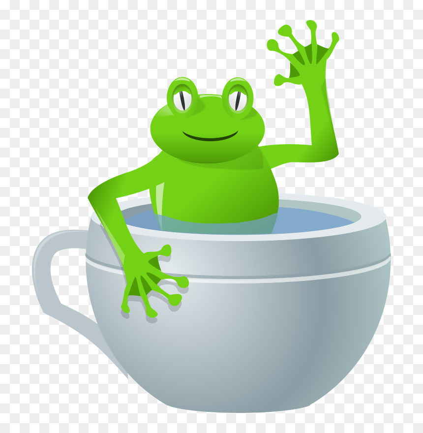 Cup,vertebrate,frog - Frog In A Cup, HD Png Download - blue frog png