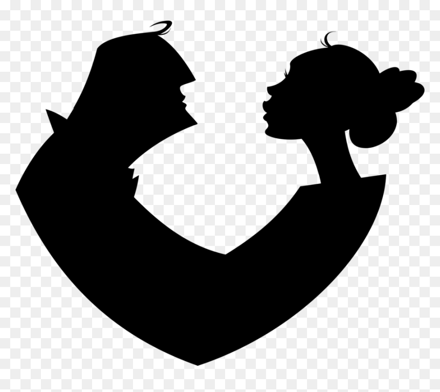 Silhouette Love Wedding Romance - Portable Network Graphics, HD Png Download - wedding couple silhouette png