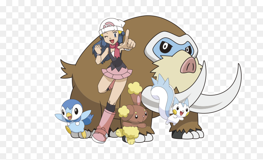 Buneary - Mamoswine - Pachirisu - Piplup - Pokemon - Cartoon, HD Png Download - zorua png