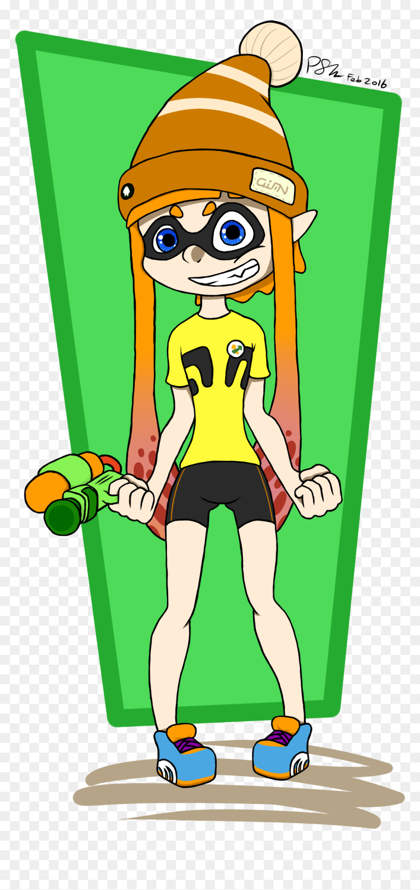 Splatton Squid Girl - Cartoon, HD Png Download - squid girl png