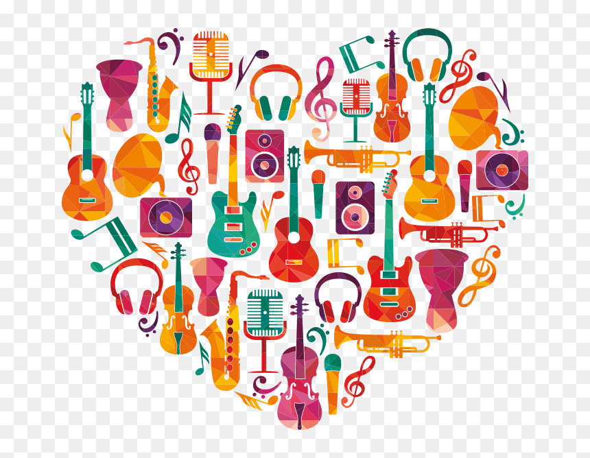 #music #multicolor #musicnotes #notes #instrument #heart - Love Instruments, HD Png Download - music notes heart png