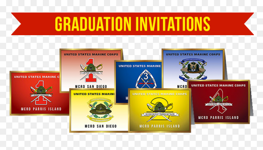 Graduation Invites - Marine Corp Invitations, HD Png Download - graduation party png