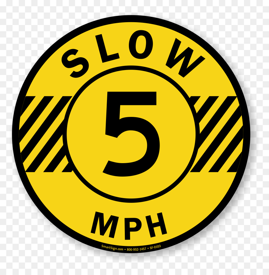 Forklift Speed Limit Signs - Circle, HD Png Download - speed limit sign png
