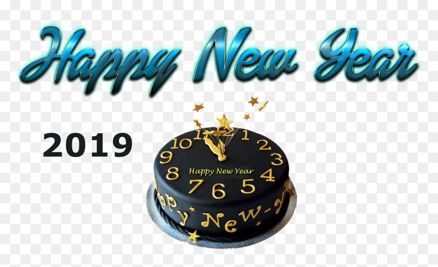 Happy New Year 2019 Cake, HD Png Download - new years clock png
