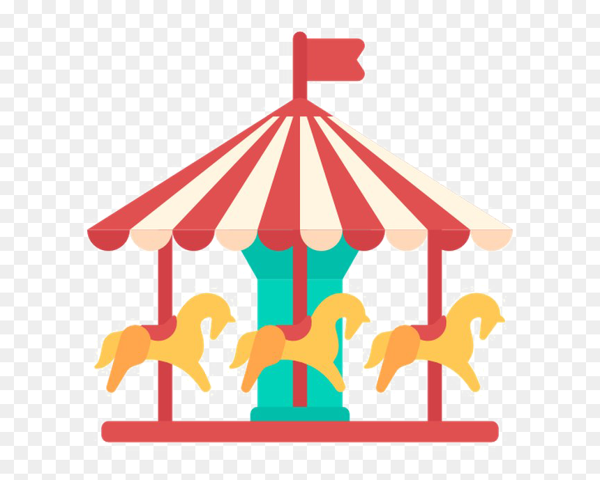 Amusement Park Carousel Transparent Image - Pirate Ship Ride Roller Coasters, HD Png Download - amusement park png