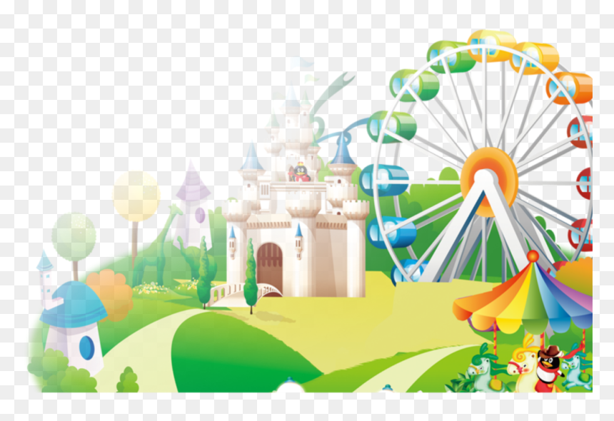 Cartoon Water Amusement Park, HD Png Download - amusement park png